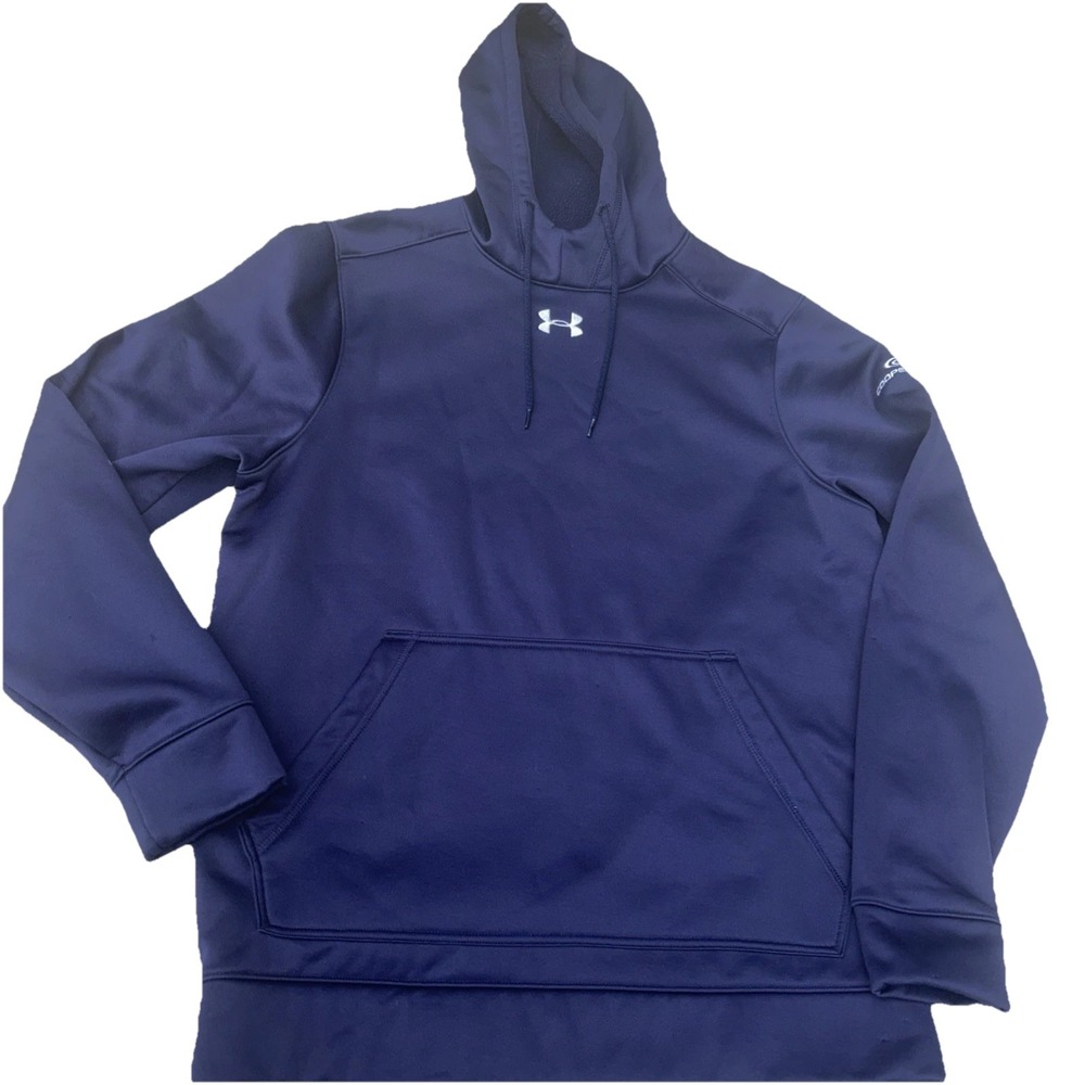 Under Armour Mens Navy Blue Storm Loose Fit Pullover Hoodie Cooper Tires Logo
